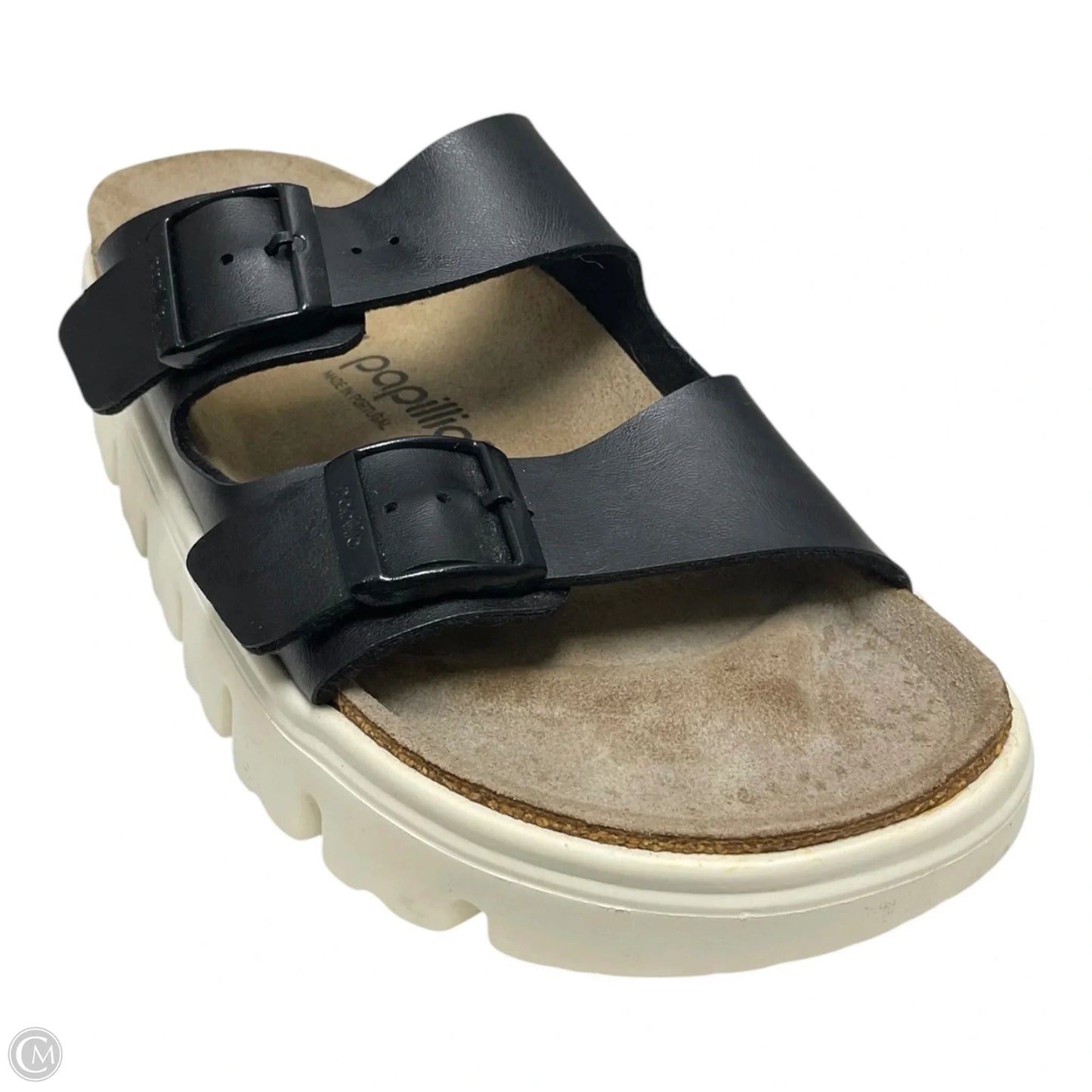 Sandals Flats By Papillion In Black & Tan, Size: 10