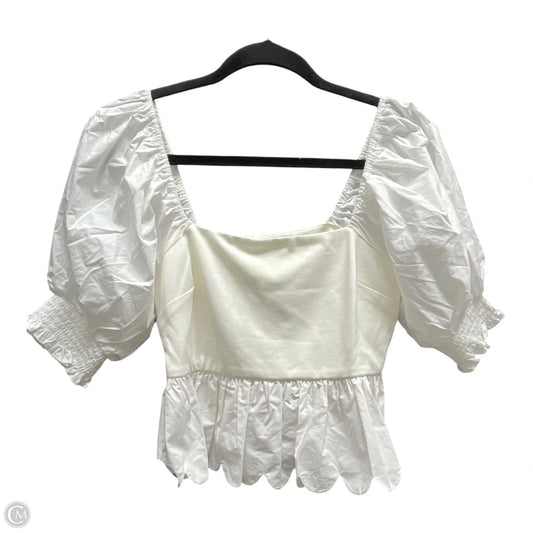 Top Short Sleeve By English Factory In Ivory, Size: S
