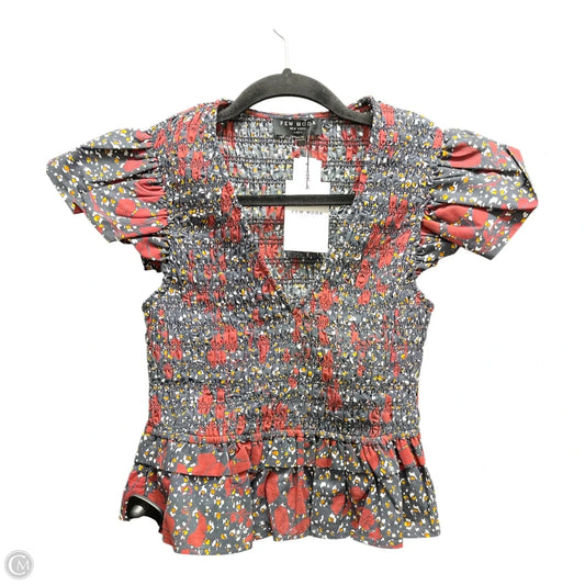 Top Short Sleeve By FEW MODA In Grey & Red, Size: Xs