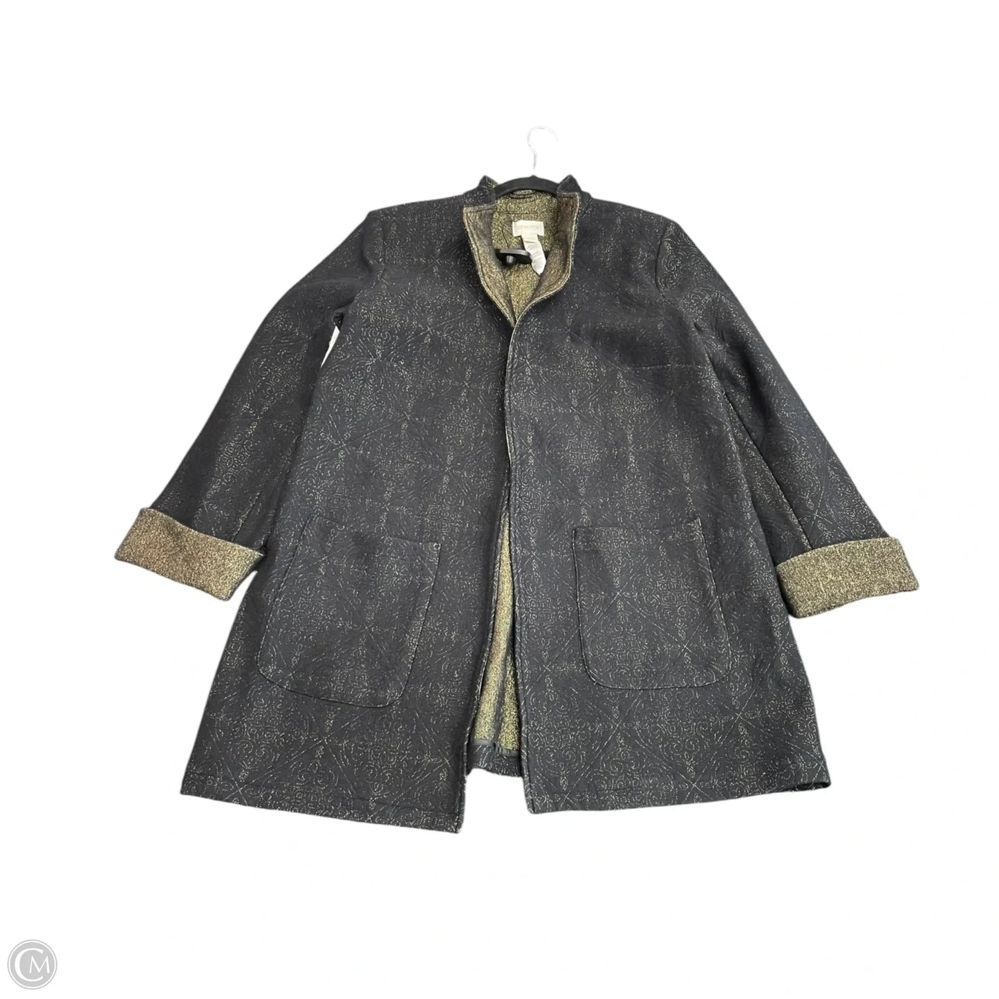 Jacket Other By Chicos In Black & Gold, Size: L