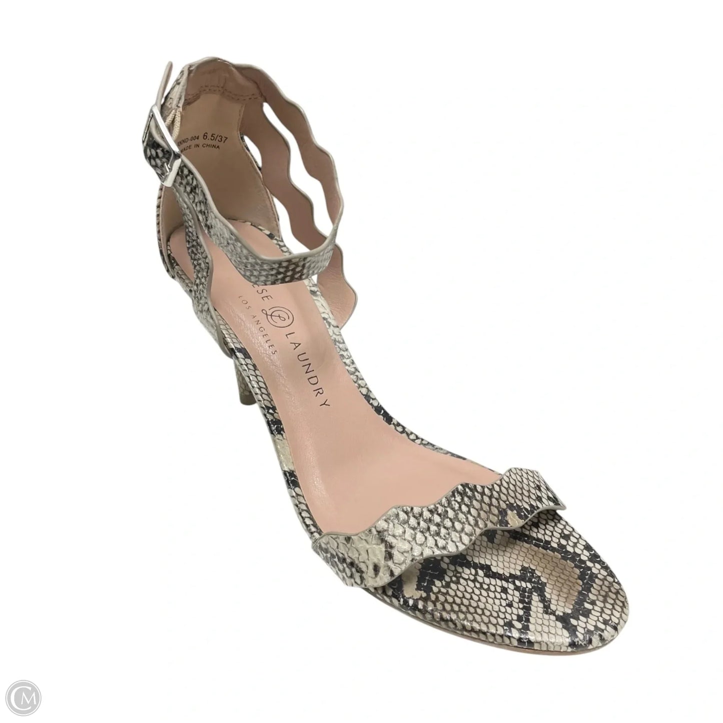 Sandals Heels Stiletto By Chinese Laundry In Snakeskin Print, Size: 6.5