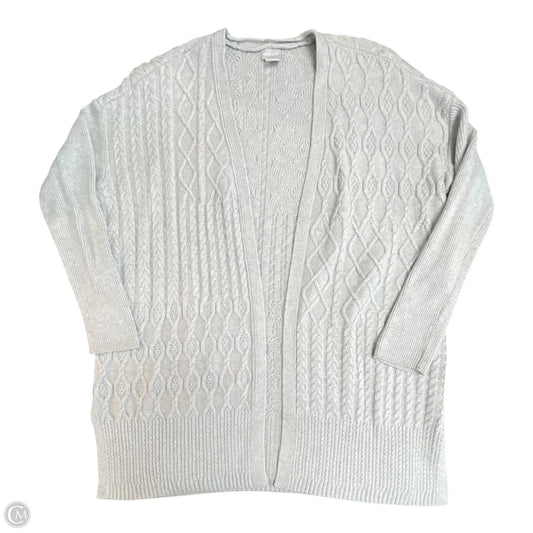 Sweater Cardigan By Chicos In Grey, Size: Xl