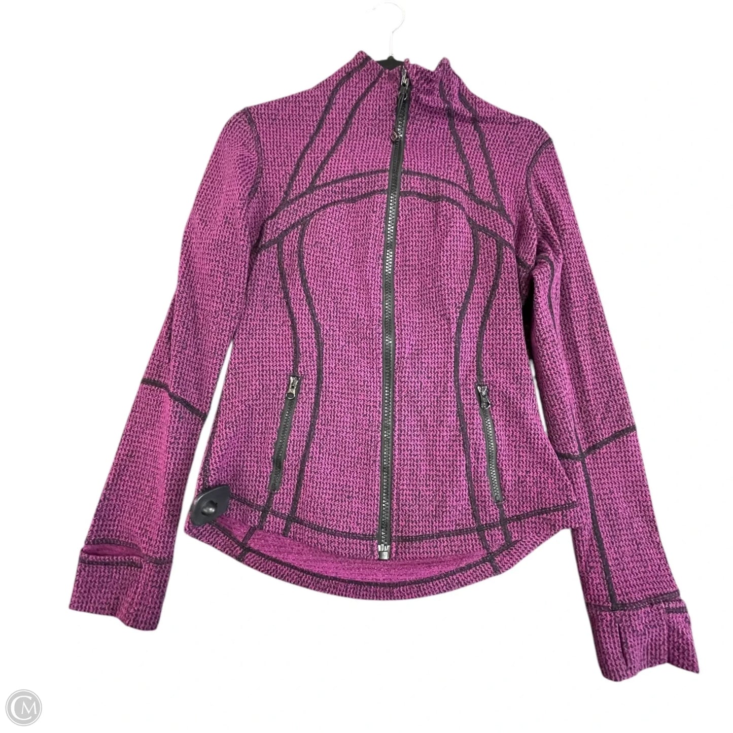 Athletic Jacket By Lululemon In Black & Purple, Size: 8
