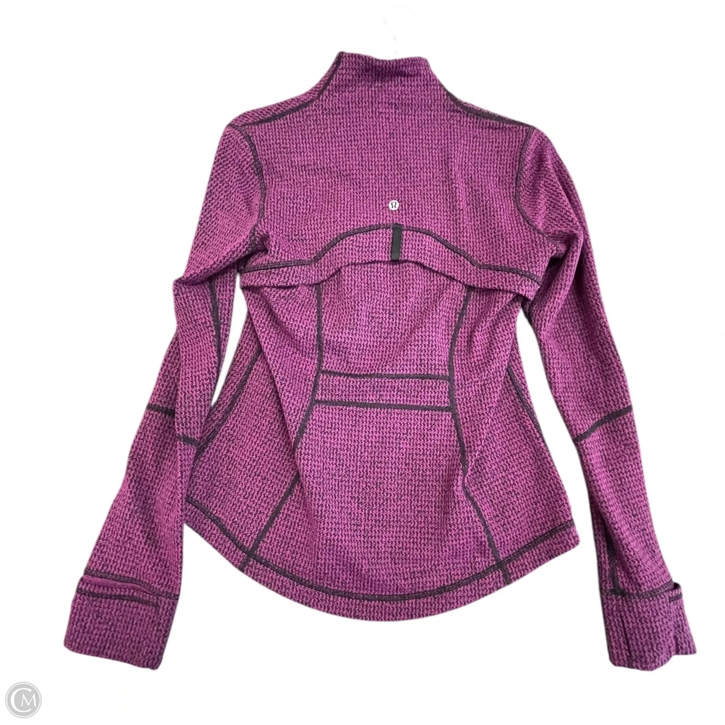 Athletic Jacket By Lululemon In Black & Purple, Size: 8