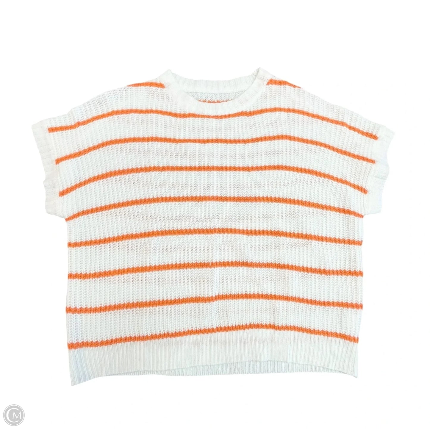 Sweater Short Sleeve By Clothes Mentor In Striped Pattern, Size: M