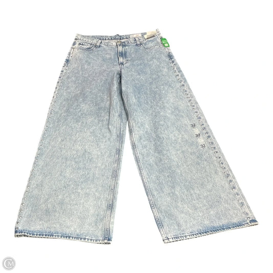Jeans Wide Leg By Gap In Blue Denim, Size: 14