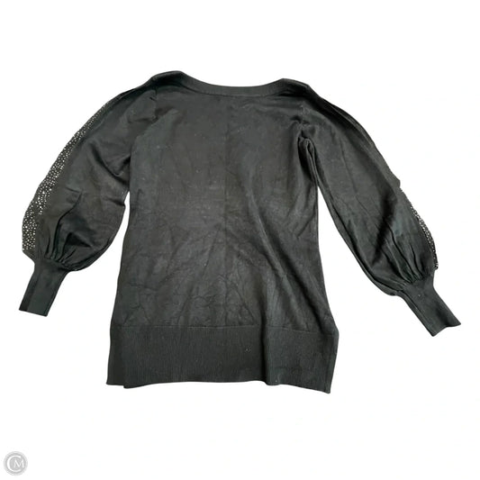 Top Long Sleeve By Cable And Gauge In Black & Silver, Size: S