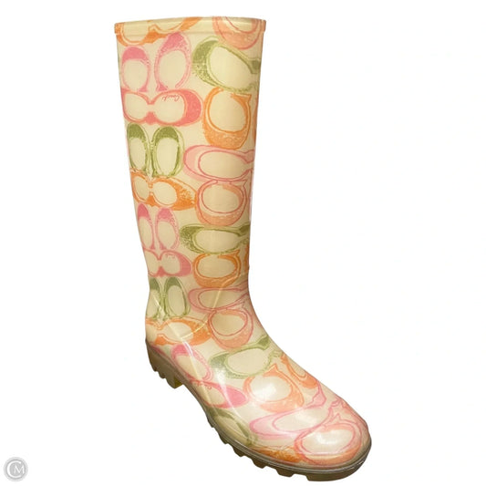Boots Designer By Coach In Multi-colored, Size: 7