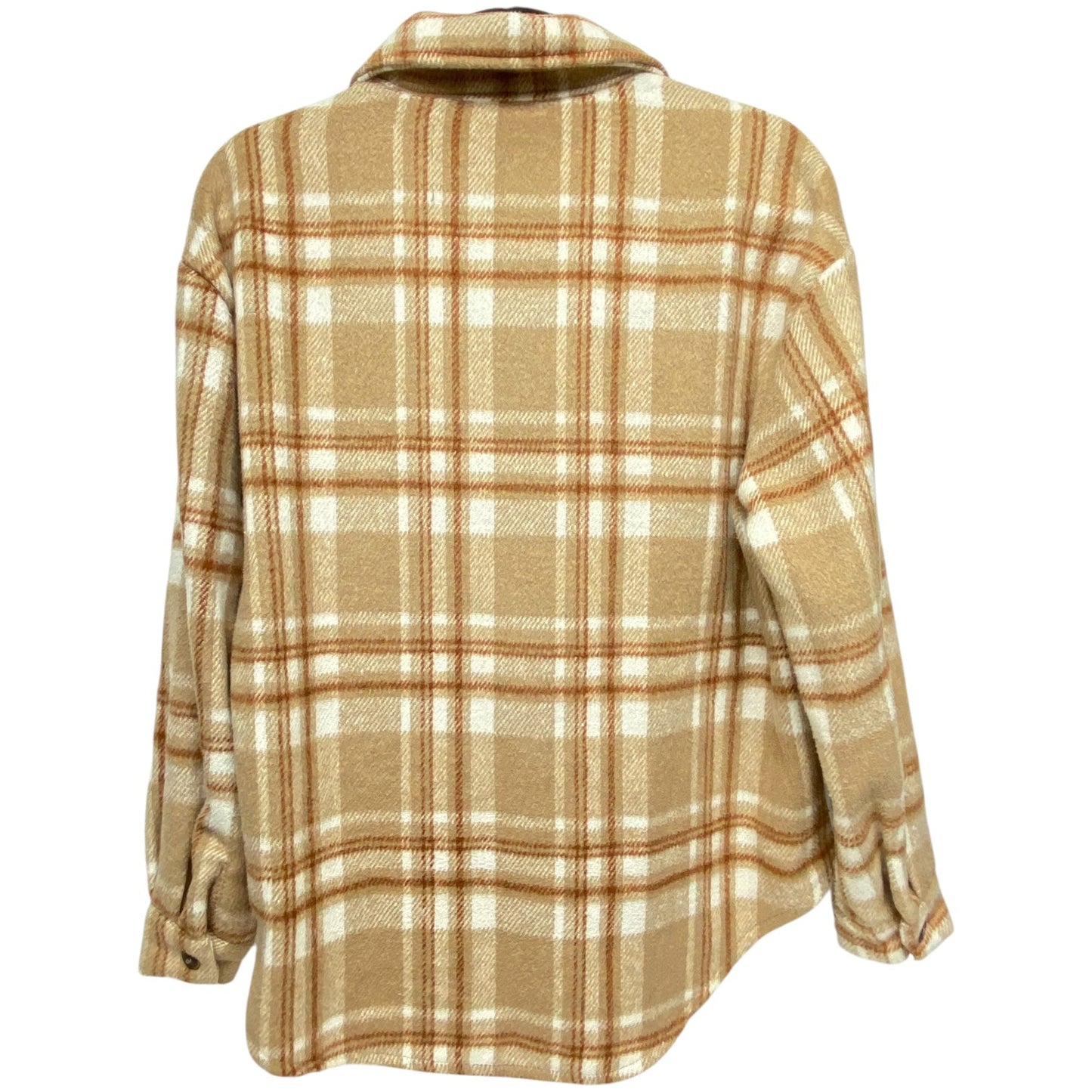 Jacket Shirt By Love Tree In Plaid Pattern, Size: S