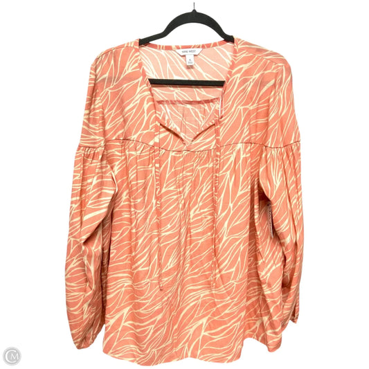Top Long Sleeve By Nine West Apparel In Coral, Size: Xl