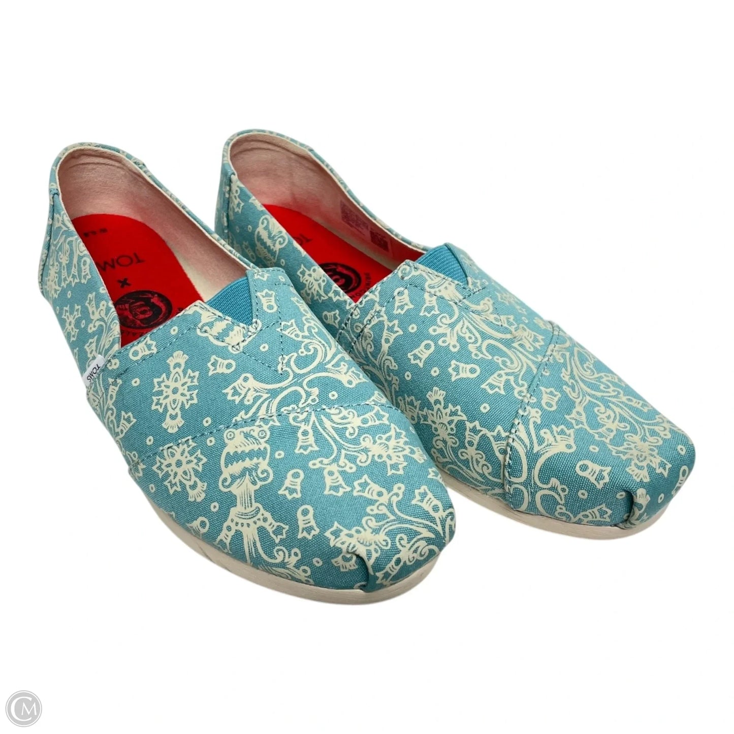 Shoes Flats By Toms In Blue & Cream, Size: 6.5