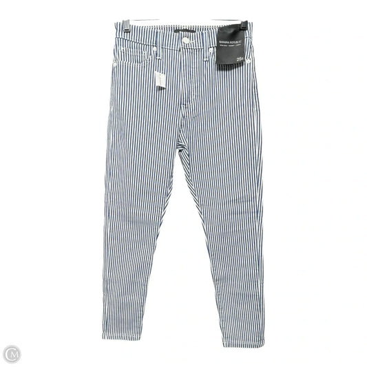 Jeans Skinny By Banana Republic In Striped Pattern, Size: 2