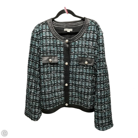 Blazer By Cato In Black & Blue, Size: 4x