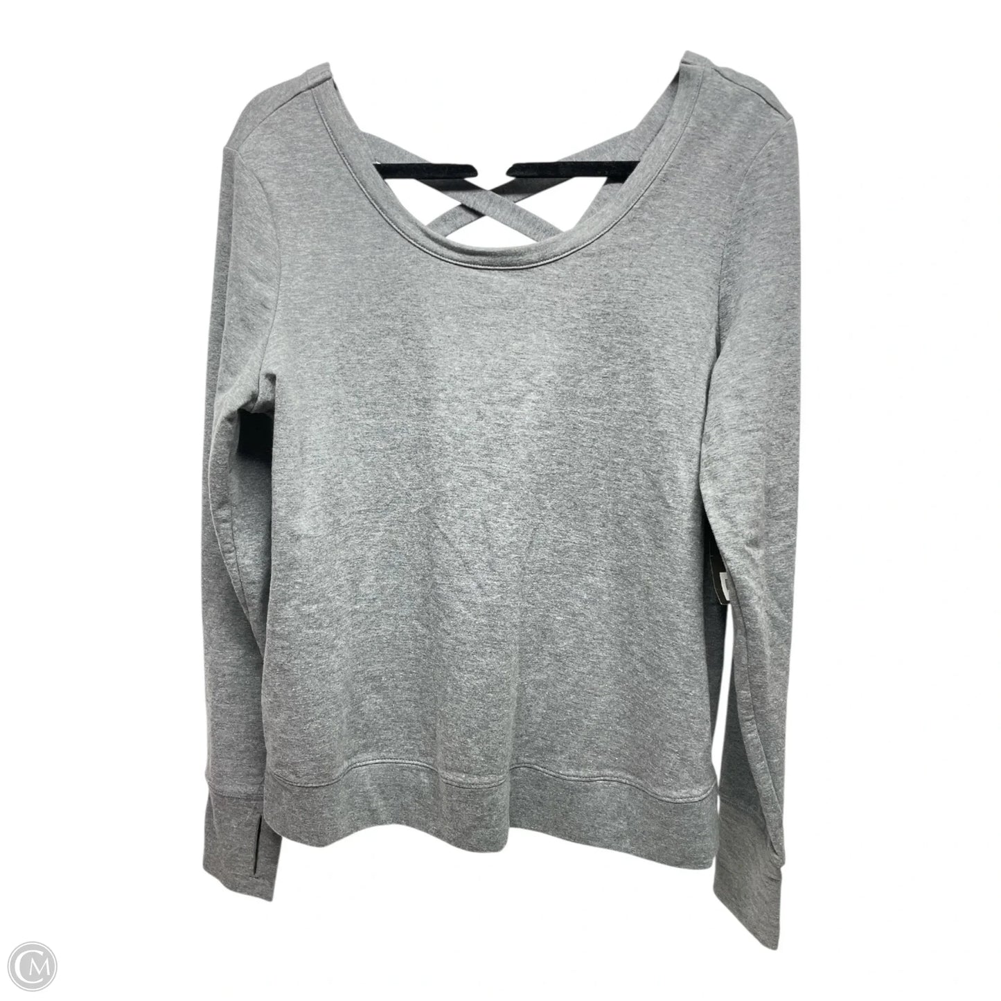 Athletic Top Long Sleeve Collar By Old Navy In Grey, Size: M