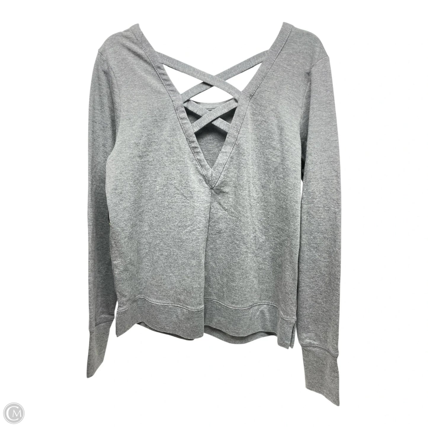 Athletic Top Long Sleeve Collar By Old Navy In Grey, Size: M