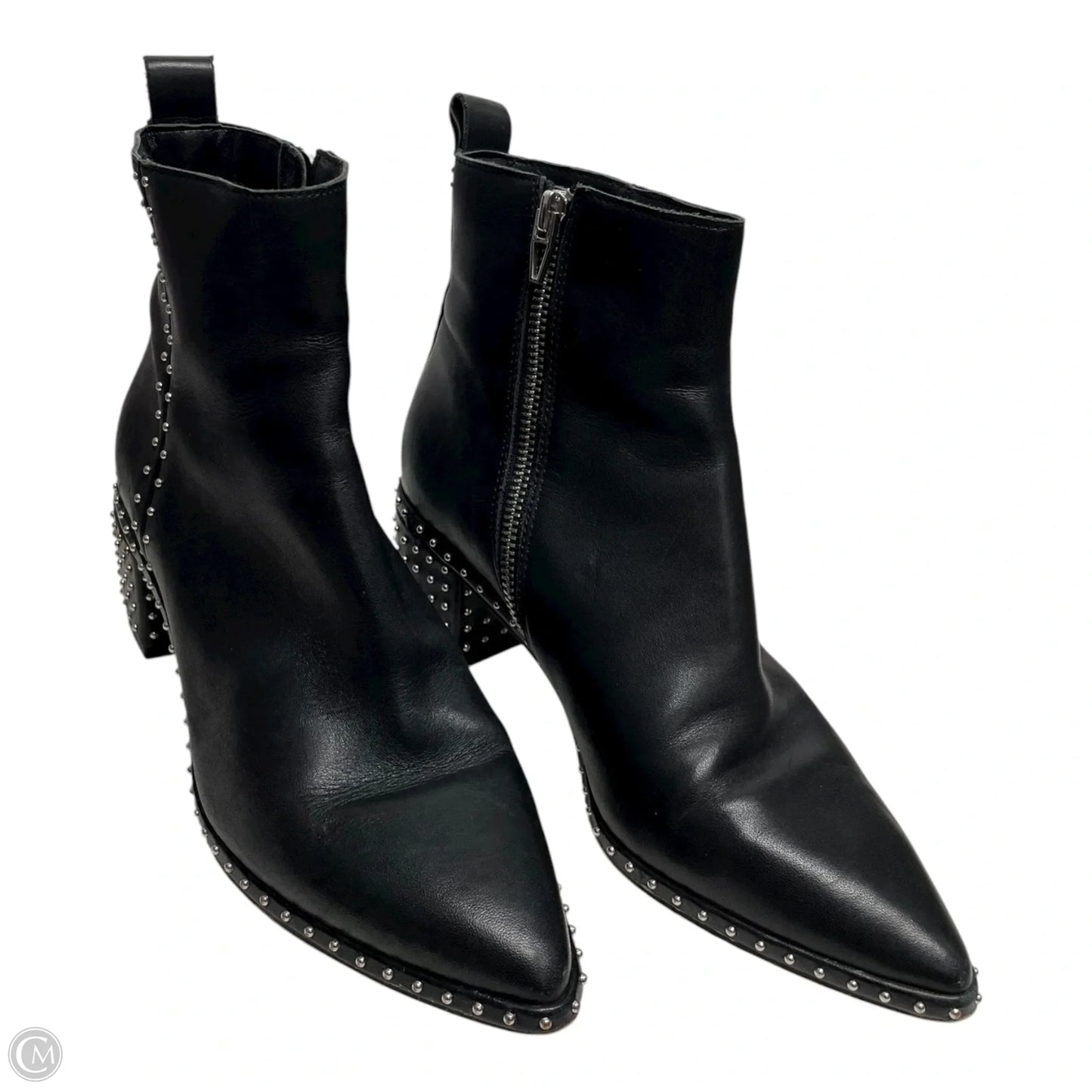 Boots Ankle Heels By Dolce Vita In Black & Silver, Size: 7