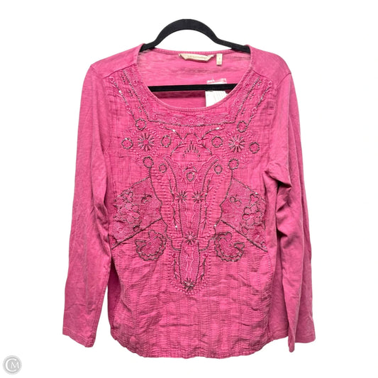 Top Long Sleeve By Soft Surroundings In Pink, Size: S