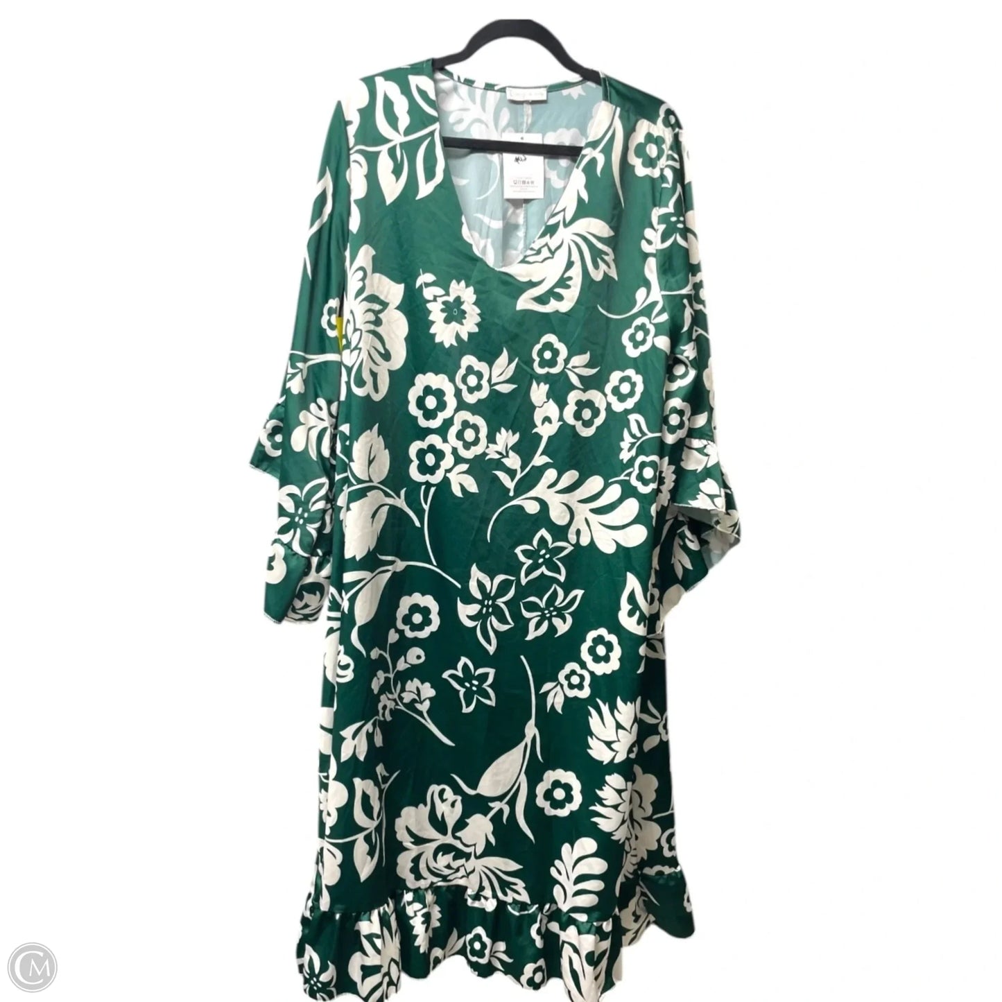 Dress Casual Midi By WALEXITA DESIGN  In Green & White, Size: 1x