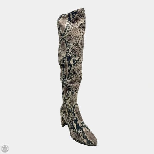 Boots Knee Heels By Marc Fisher In Snakeskin Print, Size: 6