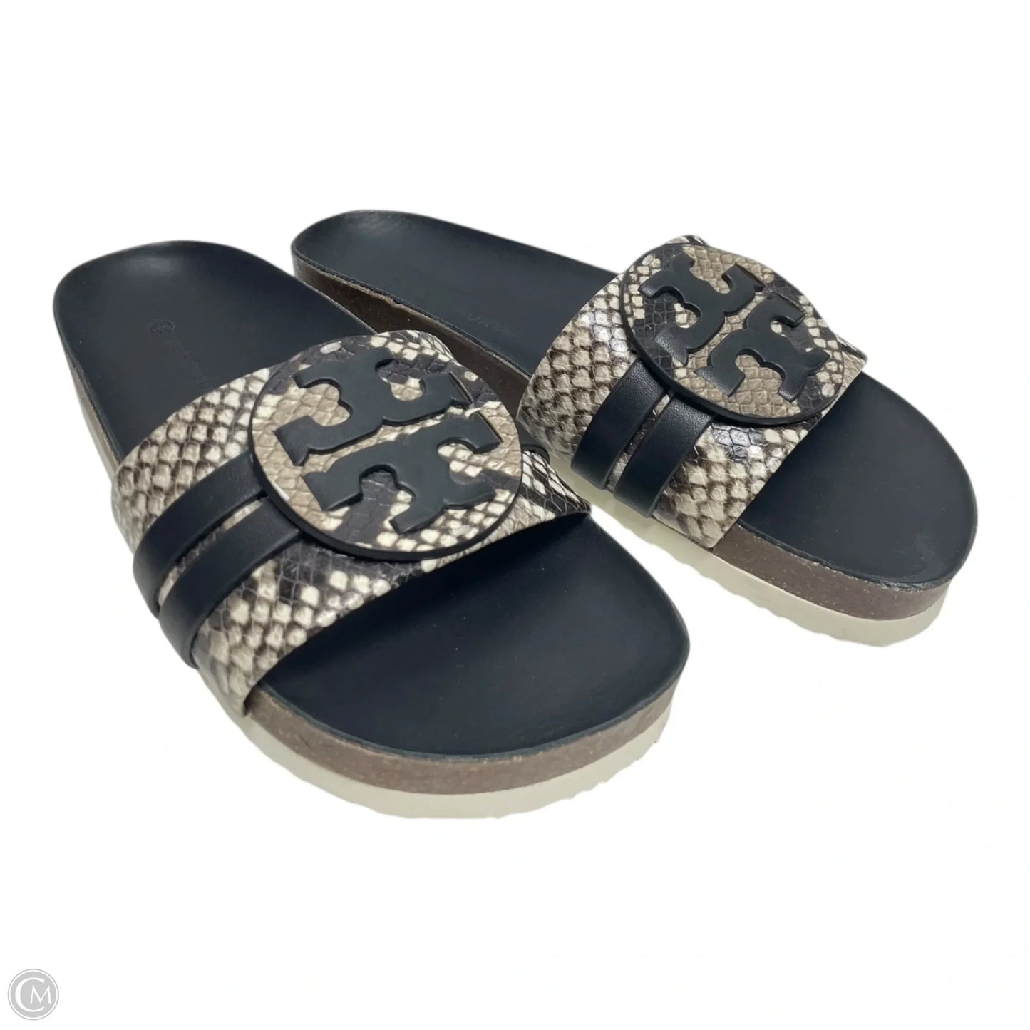 Sandals Designer By Tory Burch In Black & White, Size: 6.5