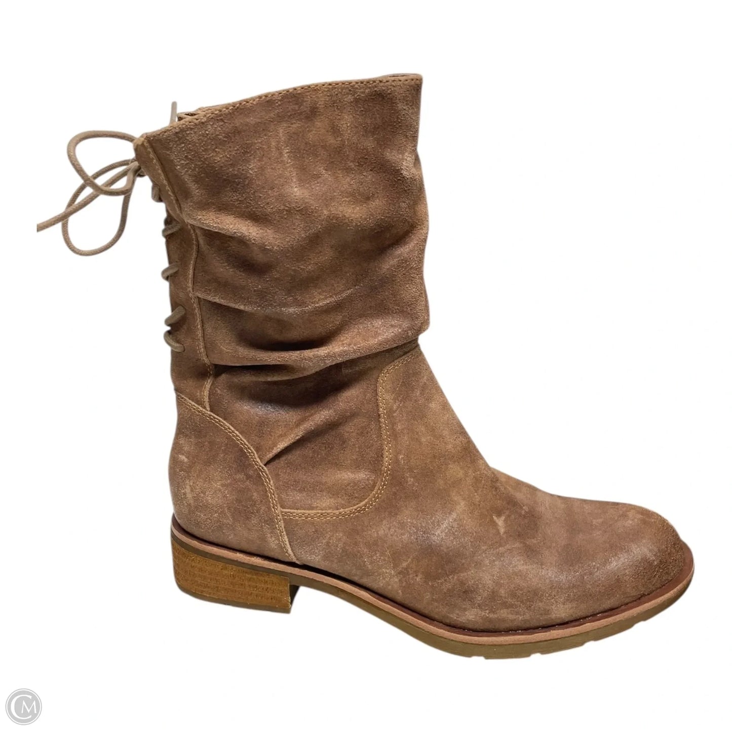 Boots Ankle Heels By Sofft In Brown, Size: 9.5