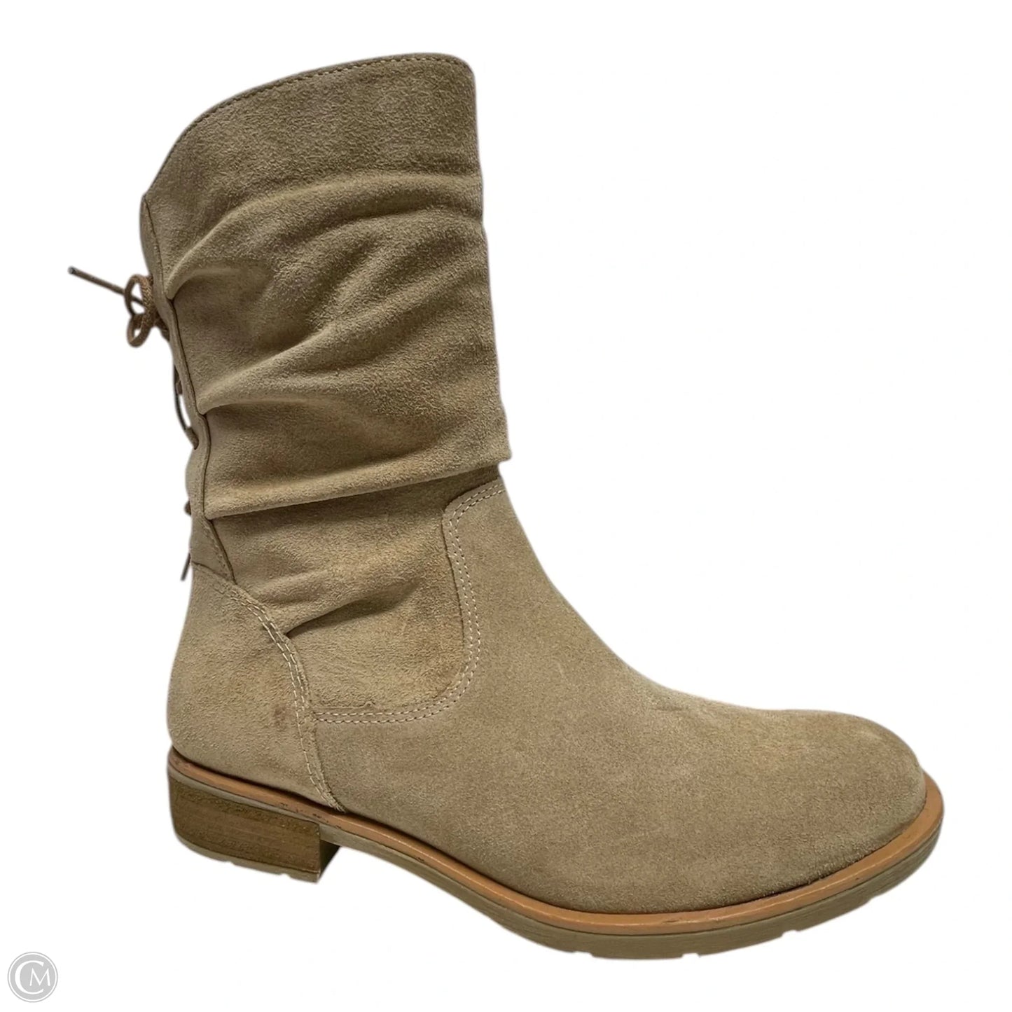 Boots Ankle Heels By Sofft In Beige, Size: 9.5