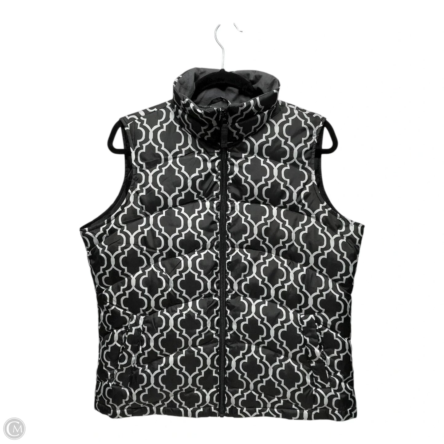 Vest Puffer & Quilted By Lands End In Grey & White, Size: Mp