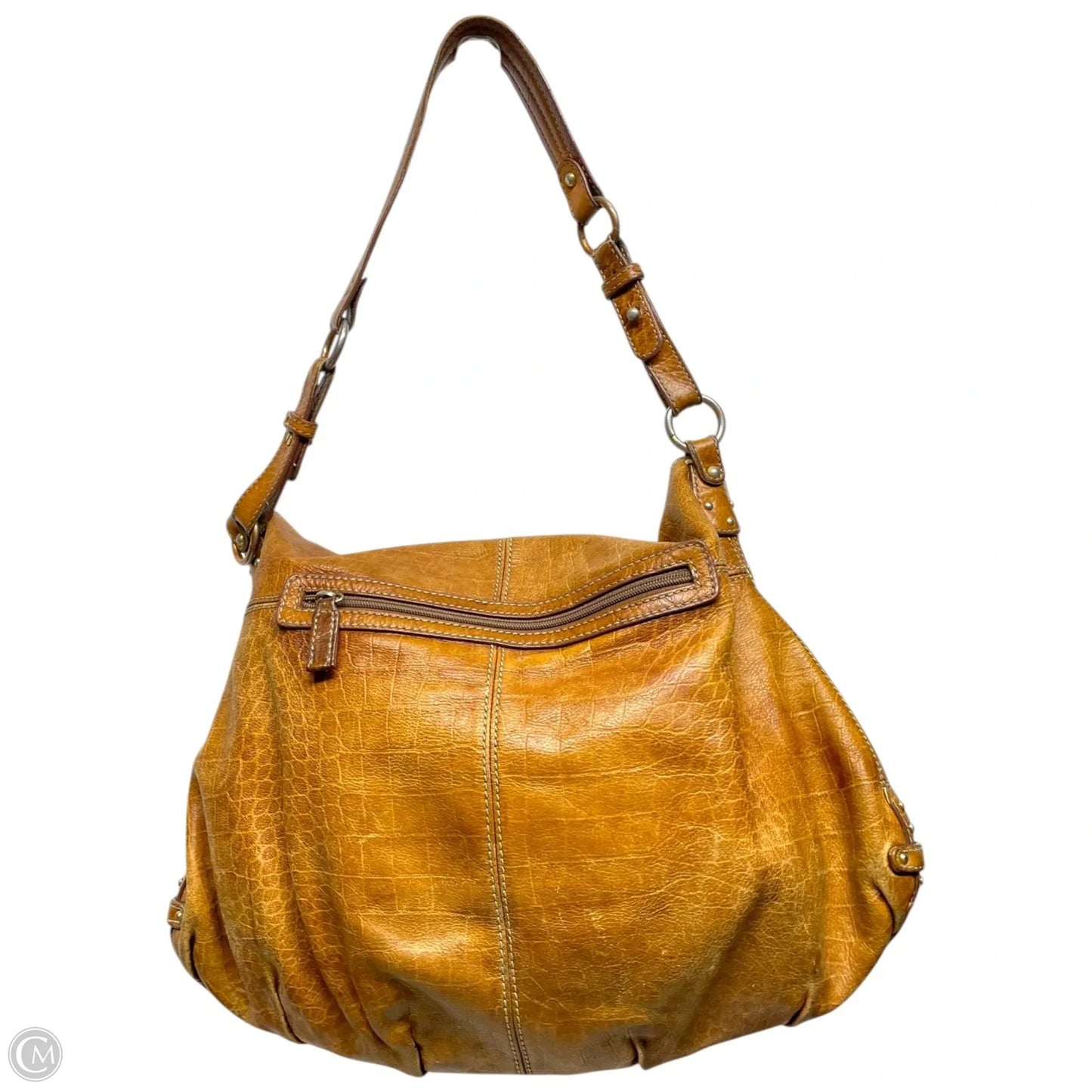 Handbag Leather By Maxx New York, Size: Medium