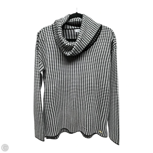 Sweater By Calvin Klein In Black & White, Size: M