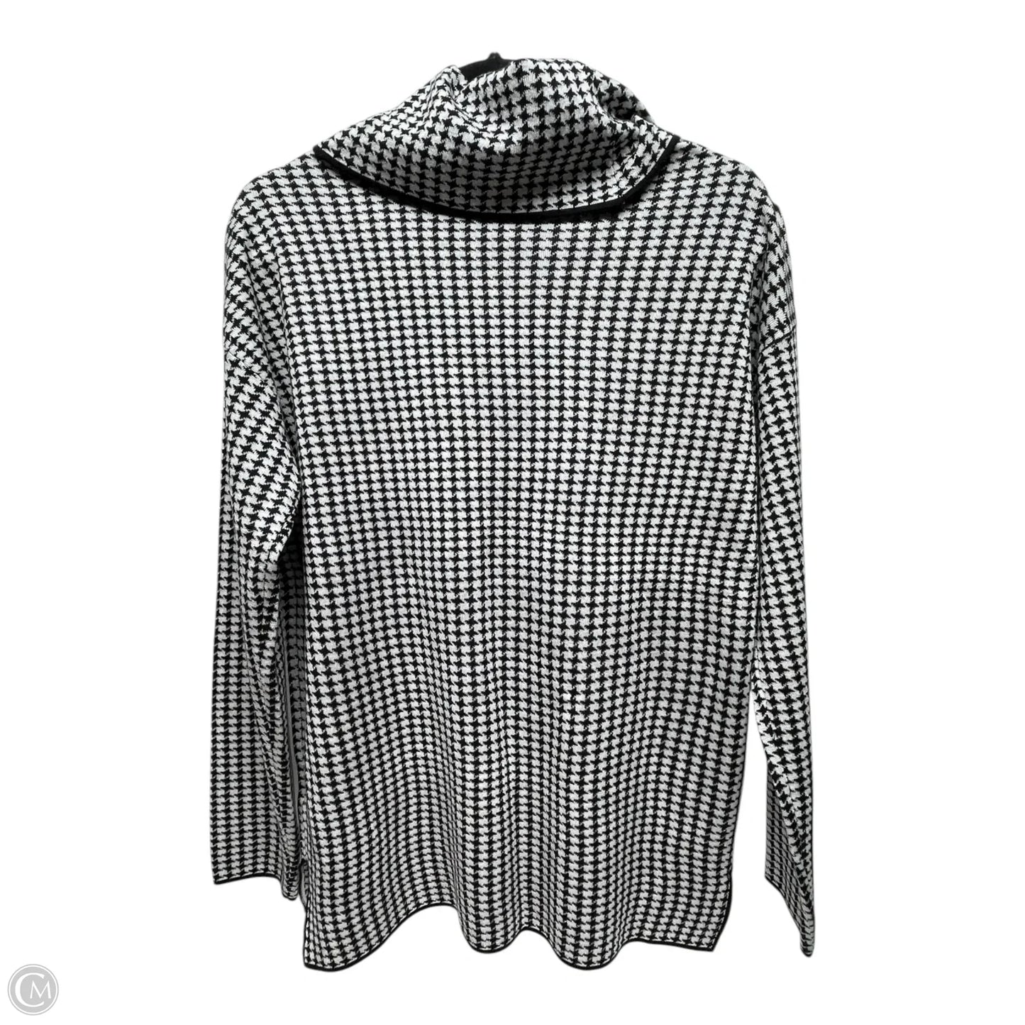 Sweater By Calvin Klein In Black & White, Size: M
