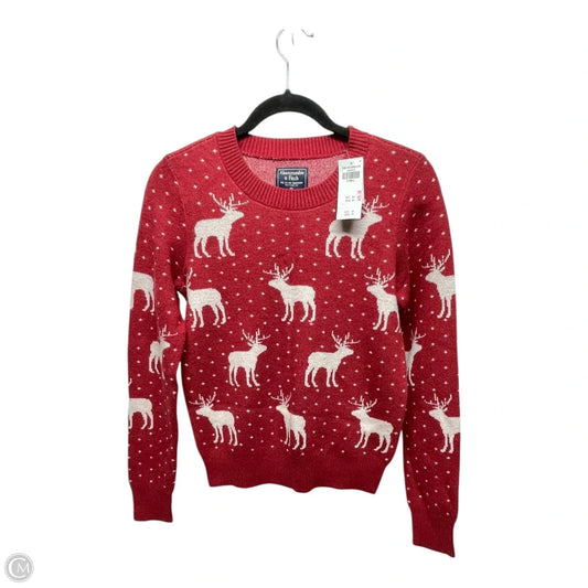Sweater By Abercrombie And Fitch In Red & White, Size: Xs
