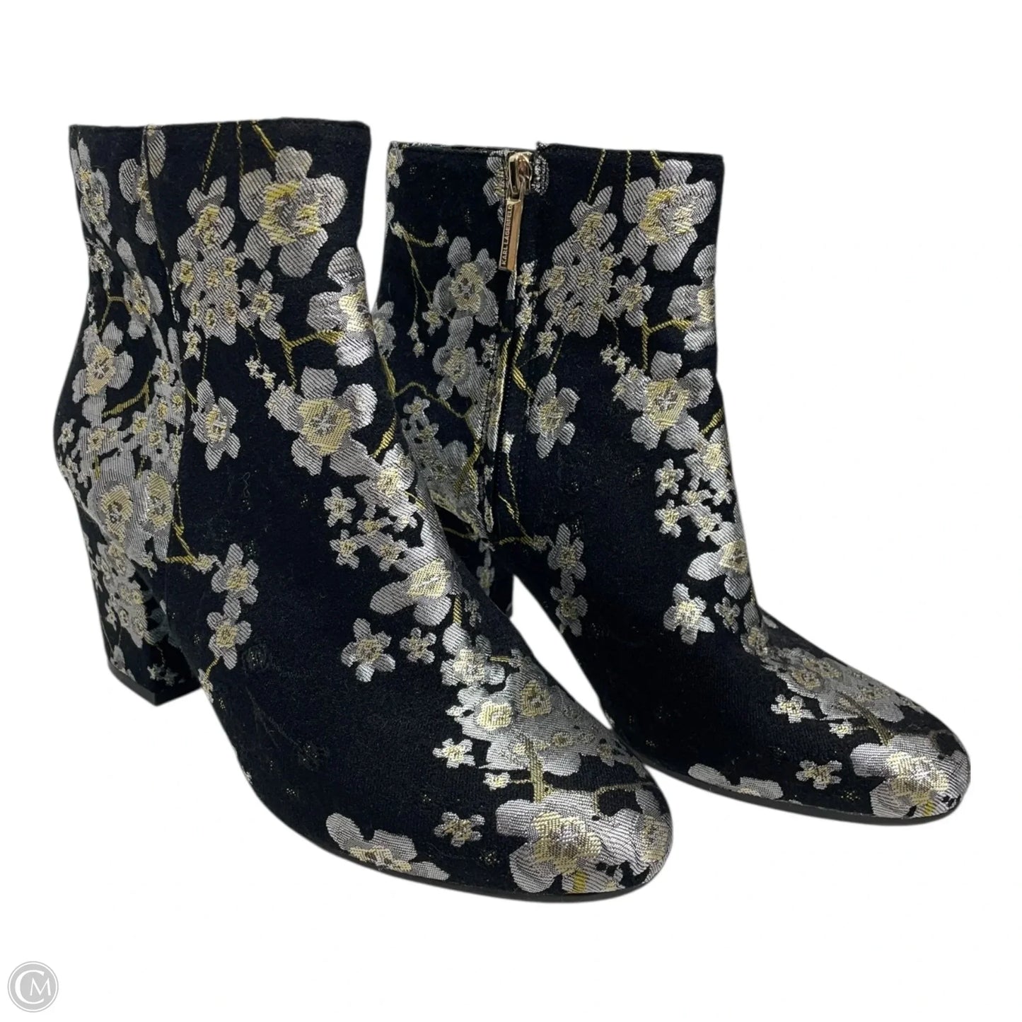 Boots Designer By Karl Lagerfeld In Floral Print, Size: 8.5