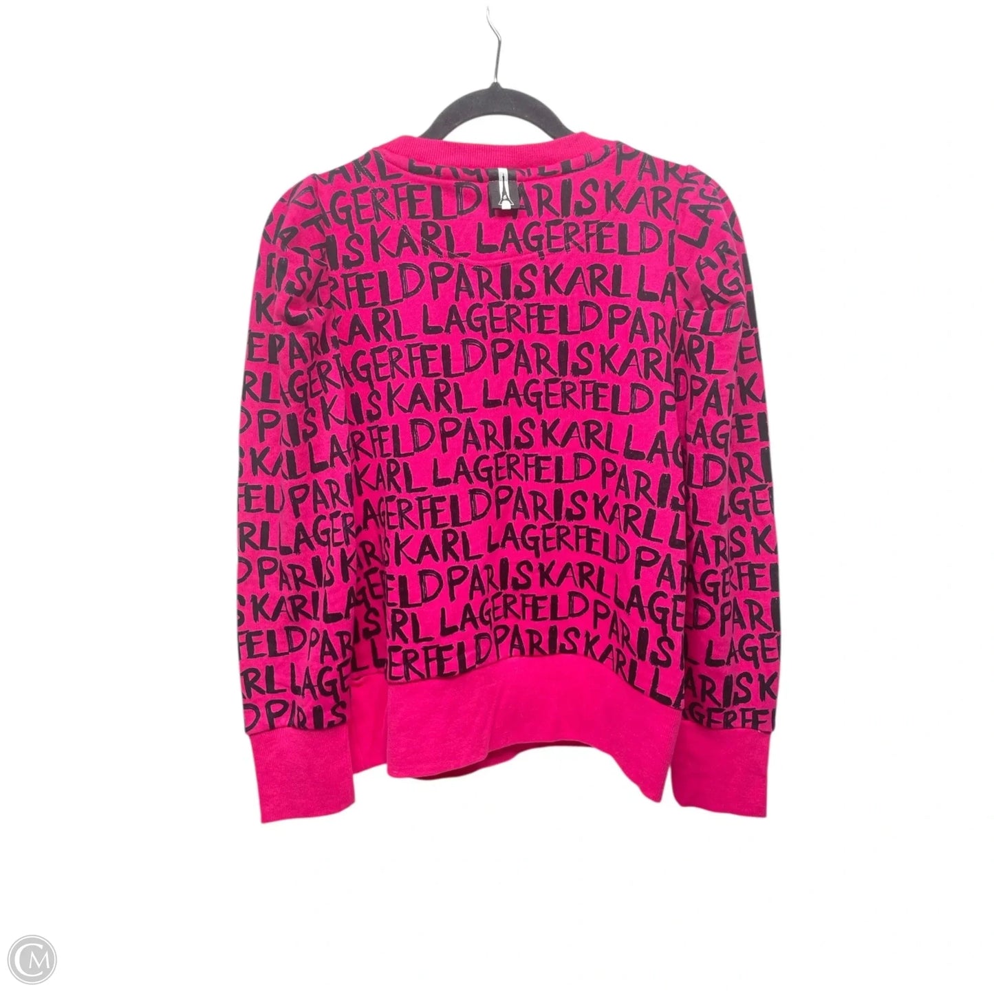 Sweater Designer By Karl Lagerfeld In Black & Pink, Size: M
