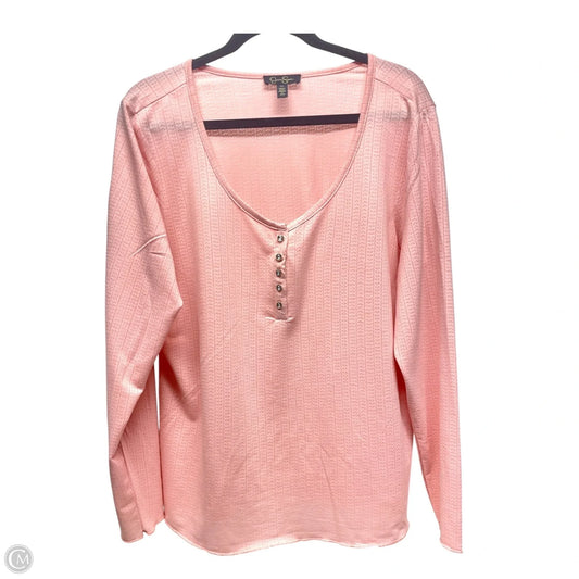 Top Long Sleeve By Jessica Simpson In Pink, Size: 2x