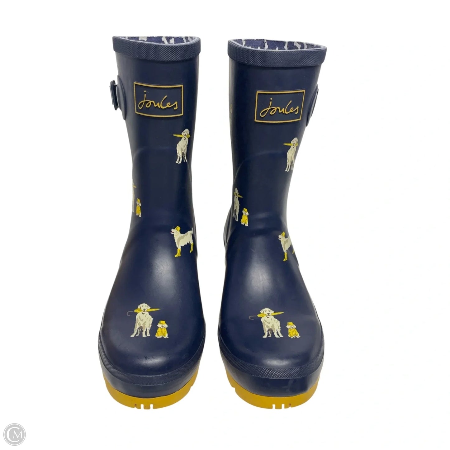 Boots Rain By Joules In Blue & Yellow, Size: 9