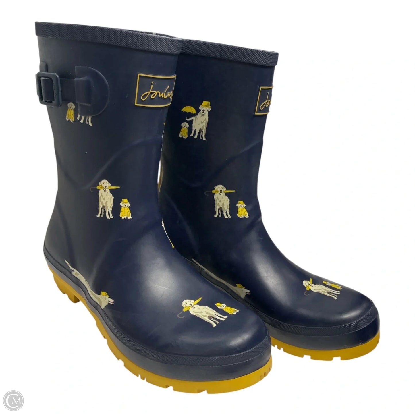 Boots Rain By Joules In Blue & Yellow, Size: 9