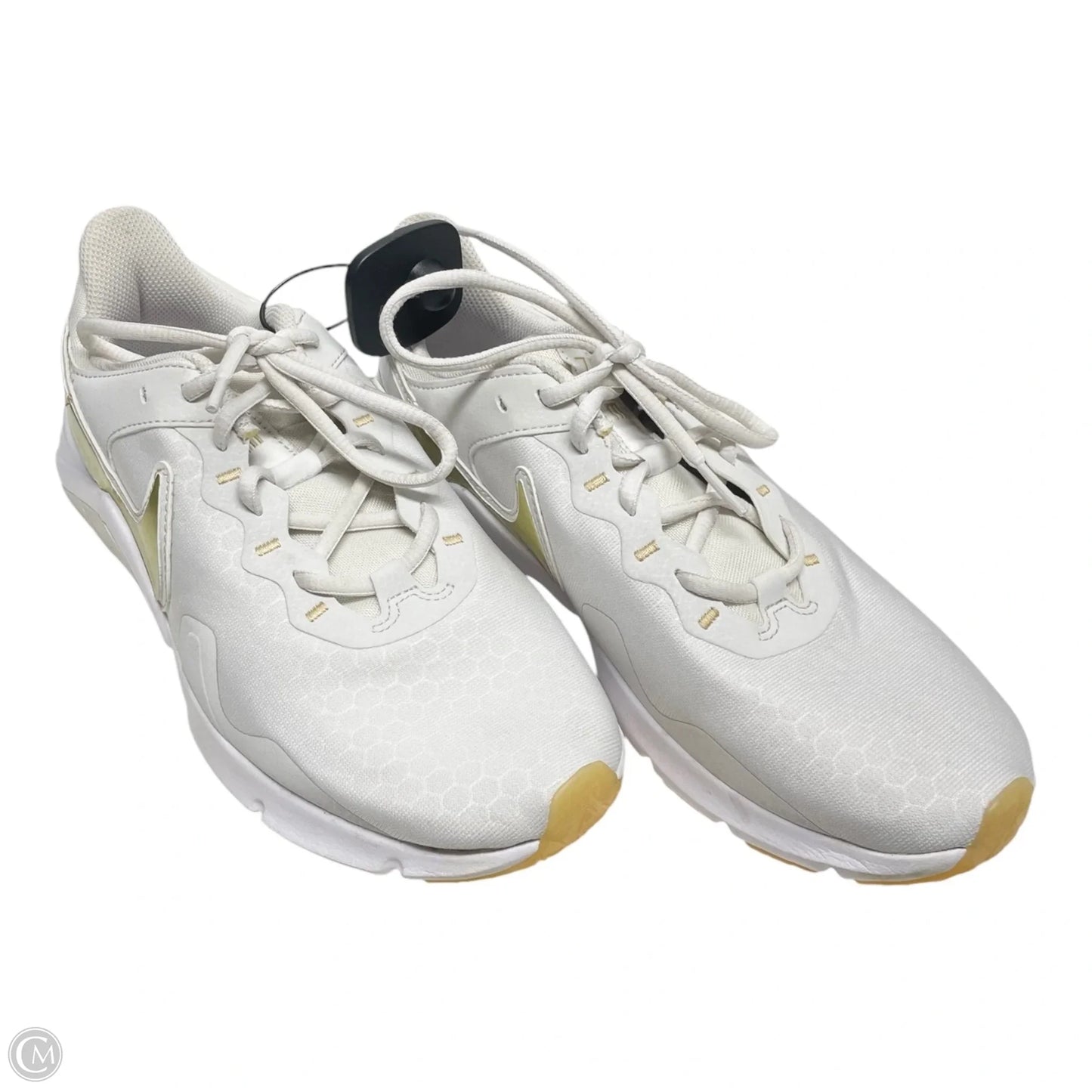Shoes Sneakers By Nike In Gold & White, Size: 8.5