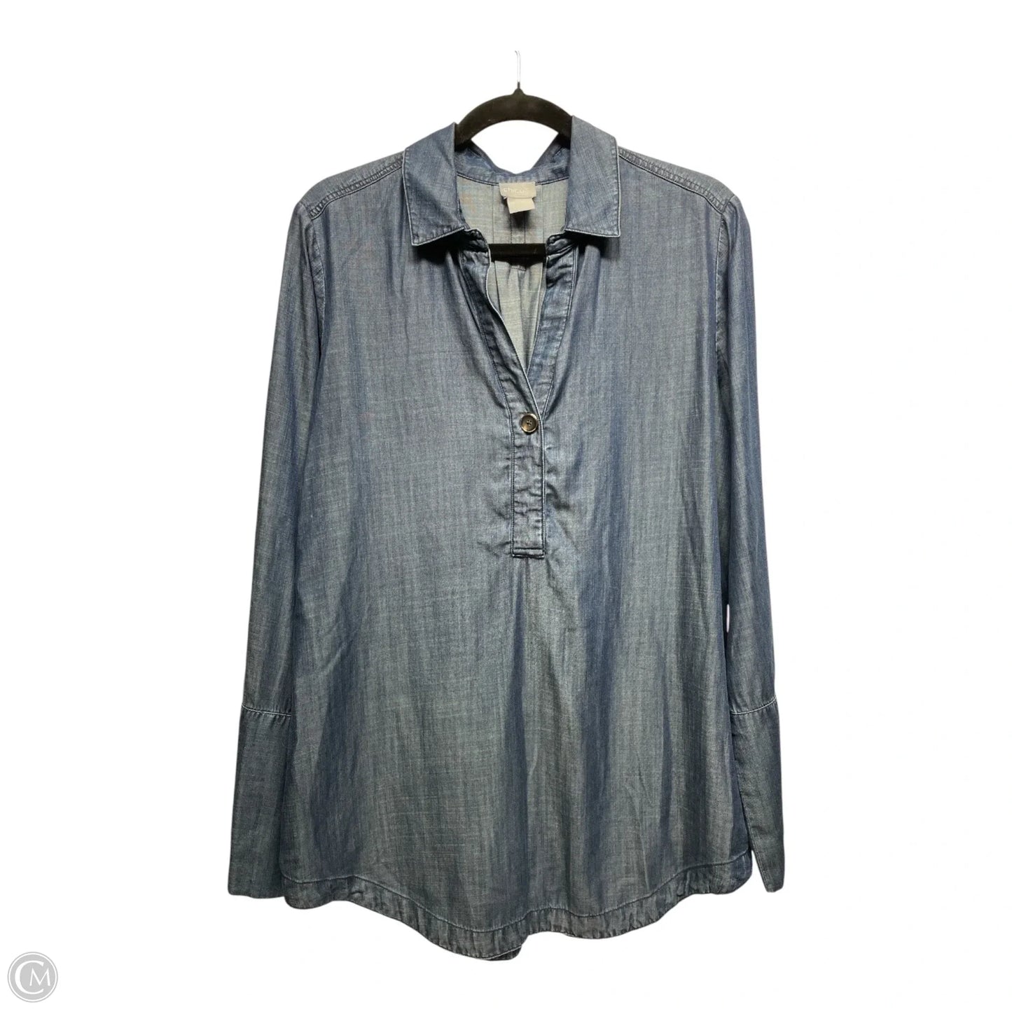 Top Long Sleeve By Chicos In Blue, Size: M
