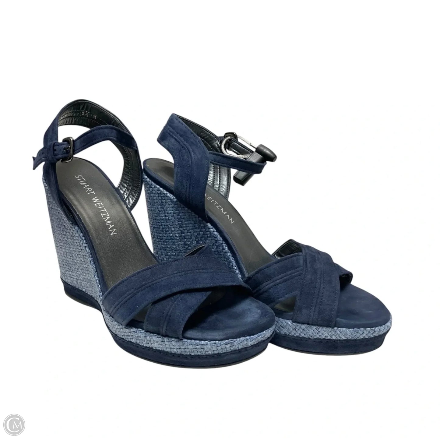 Sandals Designer By Stuart Weitzman In Blue, Size: 8.5
