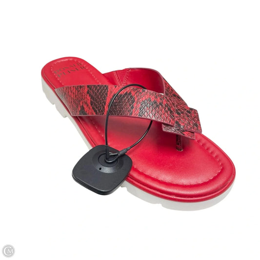 Sandals Flats By Donald Pliner In Red & White, Size: 7.5