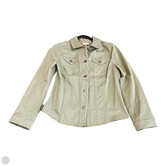 Jacket Denim By Chicos In Green, Size: S