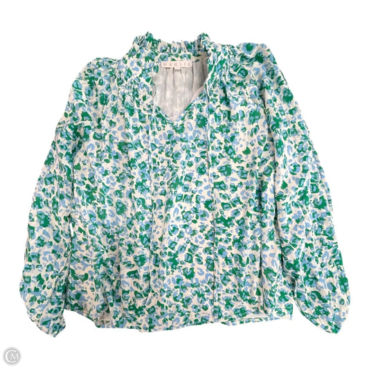 Top Long Sleeve By Karlie In Blue & Green, Size: S