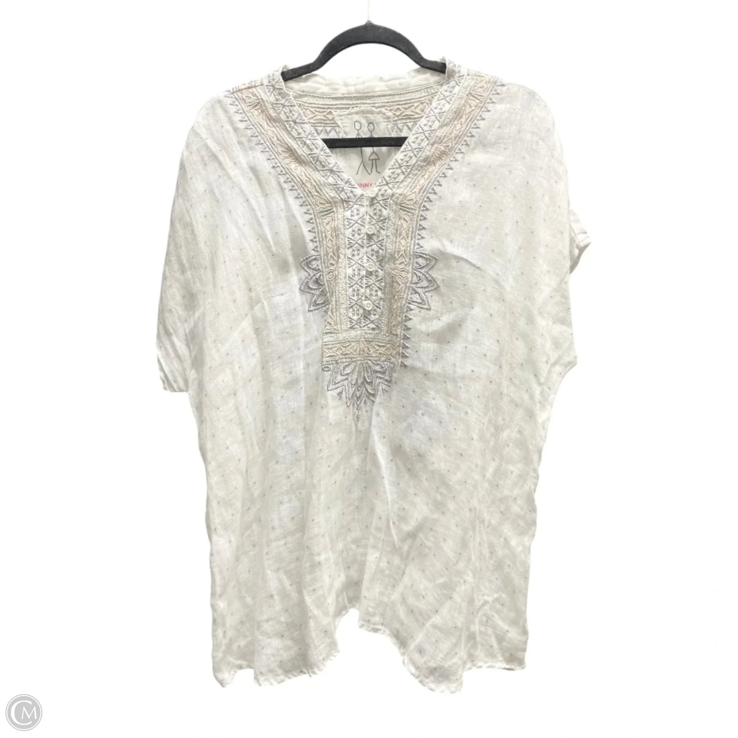 Top Short Sleeve Designer By Johnny Was In White, Size: S