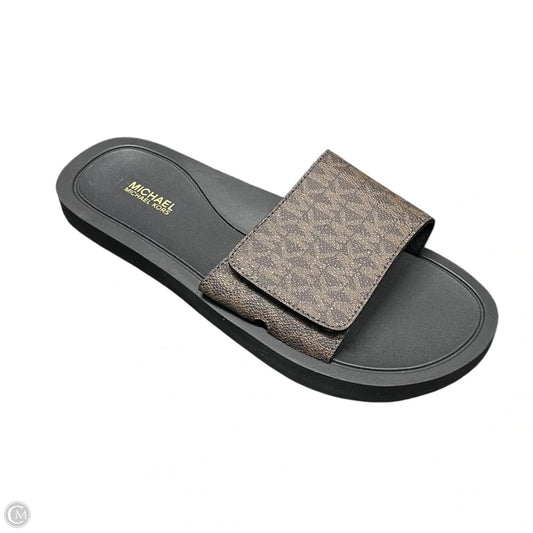 Sandals Flats By Michael By Michael Kors In Black & Brown, Size: 8