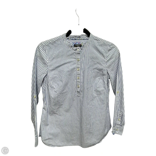 Top Long Sleeve By Talbots In Blue & White, Size: Sp