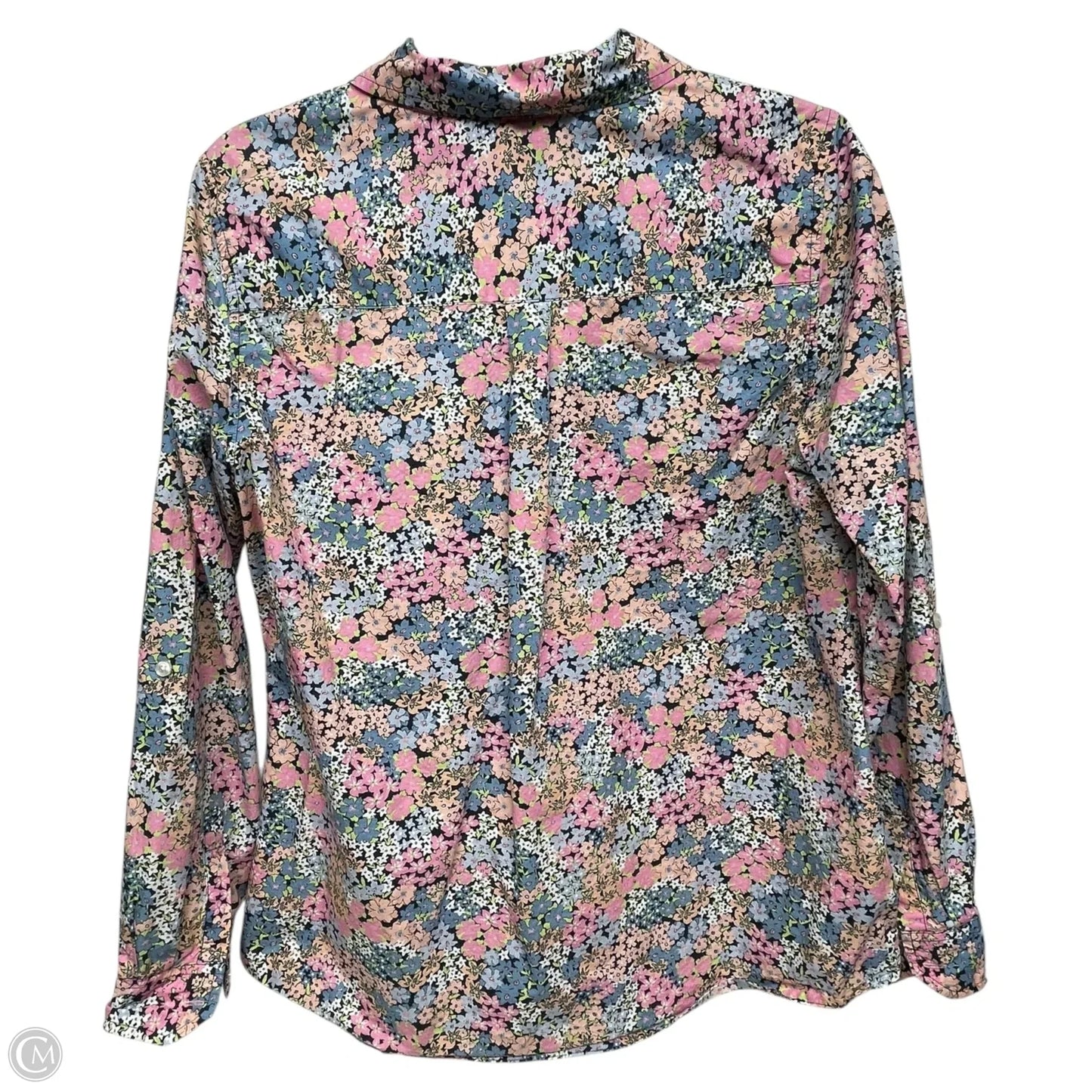 Top Long Sleeve By Charter Club In Floral Print, Size: L