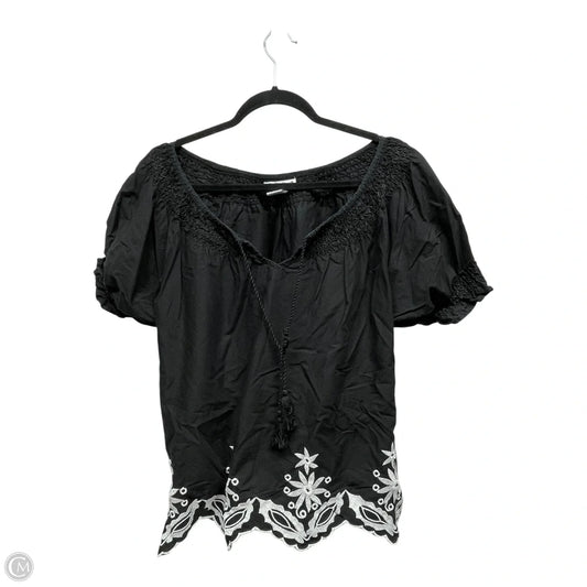 Top Short Sleeve By Hannah In Black & White, Size: L