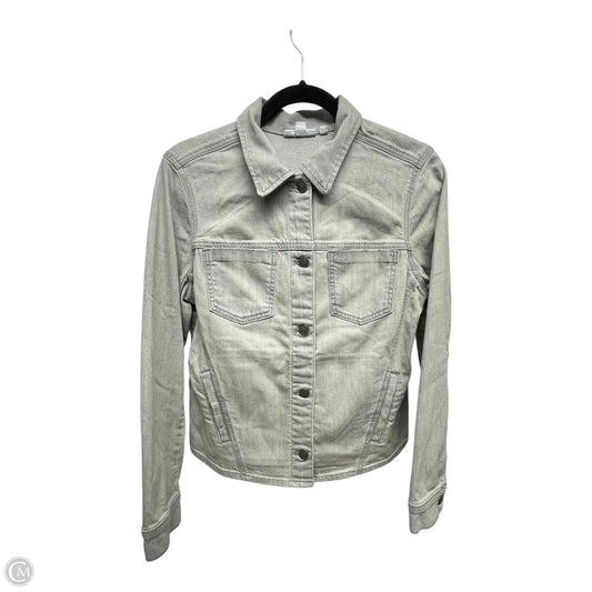 Jacket Denim By Chicos In Grey, Size: M