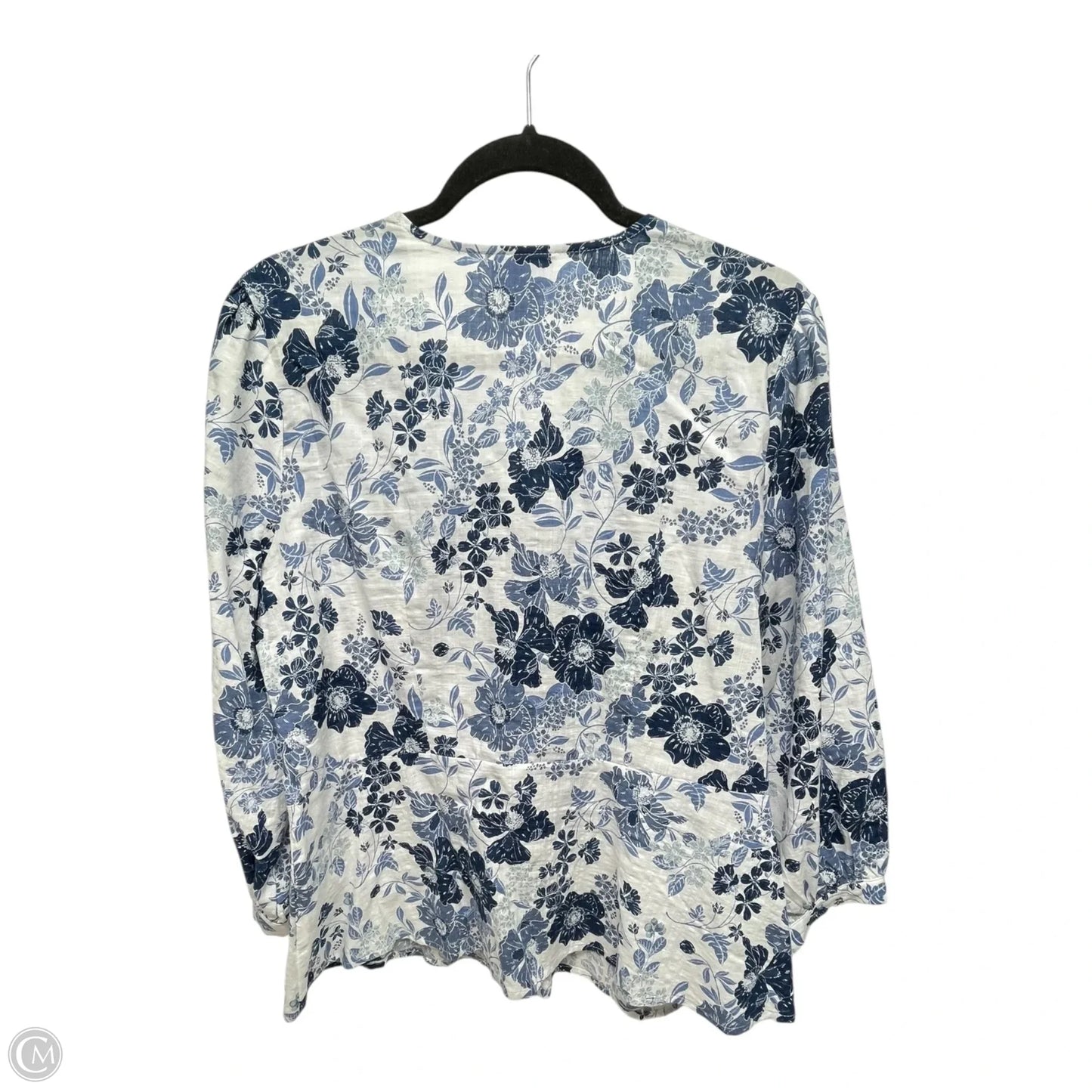 Top Short Sleeve By Liz Claiborne In Floral Print, Size: L