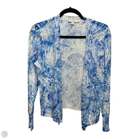 Cardigan By Chicos In Blue & White, Size: S